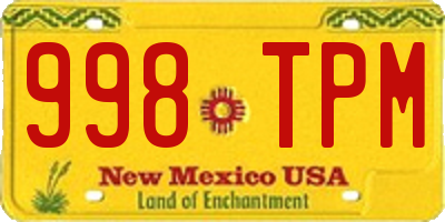 NM license plate 998TPM