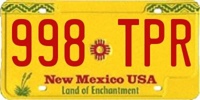 NM license plate 998TPR