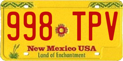 NM license plate 998TPV