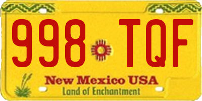 NM license plate 998TQF