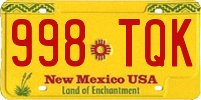 NM license plate 998TQK