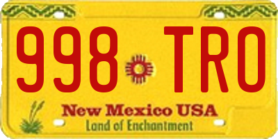 NM license plate 998TRO