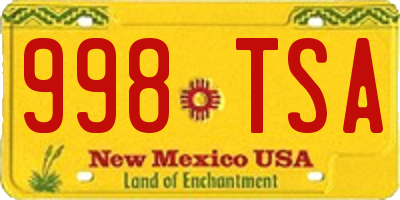 NM license plate 998TSA