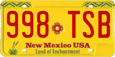 NM license plate 998TSB