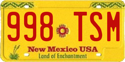 NM license plate 998TSM