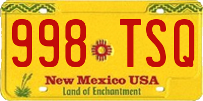 NM license plate 998TSQ