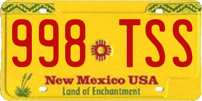 NM license plate 998TSS