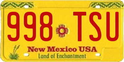 NM license plate 998TSU