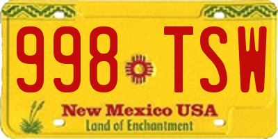 NM license plate 998TSW