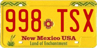 NM license plate 998TSX