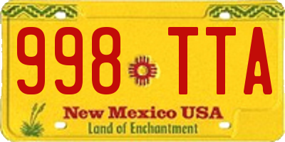 NM license plate 998TTA