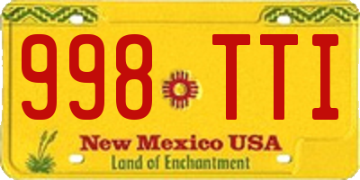 NM license plate 998TTI