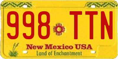NM license plate 998TTN
