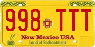 NM license plate 998TTT
