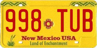 NM license plate 998TUB