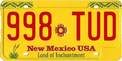 NM license plate 998TUD