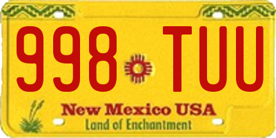 NM license plate 998TUU