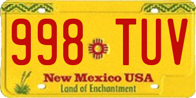 NM license plate 998TUV