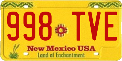 NM license plate 998TVE