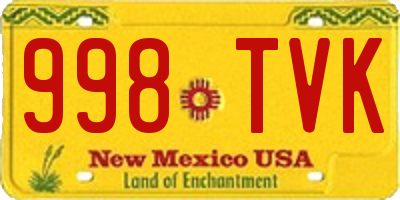 NM license plate 998TVK