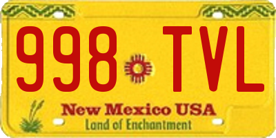 NM license plate 998TVL