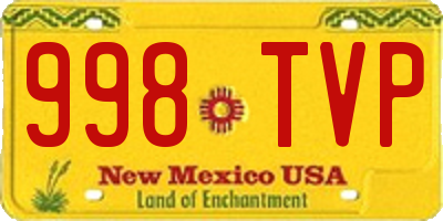 NM license plate 998TVP