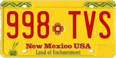 NM license plate 998TVS