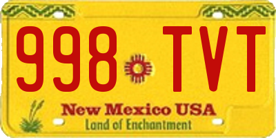 NM license plate 998TVT
