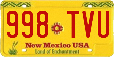 NM license plate 998TVU