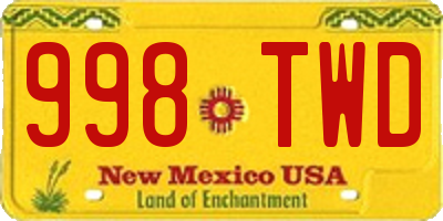 NM license plate 998TWD