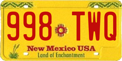 NM license plate 998TWQ
