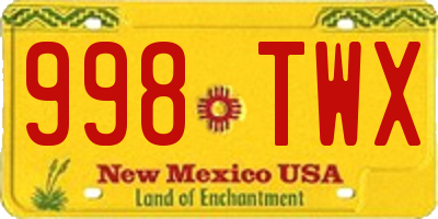 NM license plate 998TWX