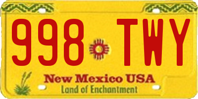NM license plate 998TWY