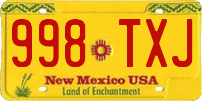 NM license plate 998TXJ