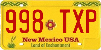 NM license plate 998TXP