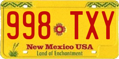 NM license plate 998TXY
