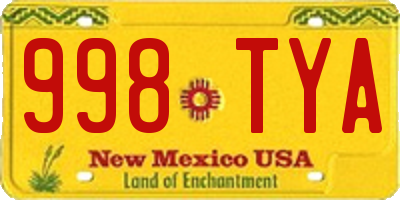 NM license plate 998TYA