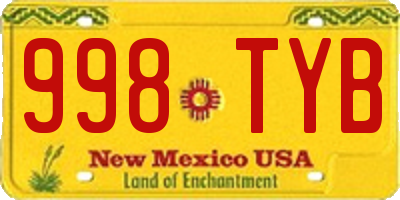 NM license plate 998TYB