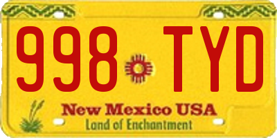 NM license plate 998TYD