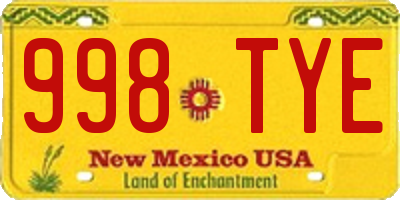 NM license plate 998TYE