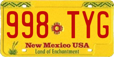NM license plate 998TYG