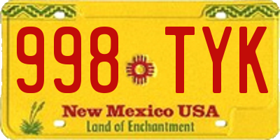 NM license plate 998TYK