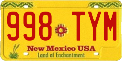 NM license plate 998TYM