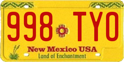 NM license plate 998TYO