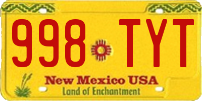NM license plate 998TYT