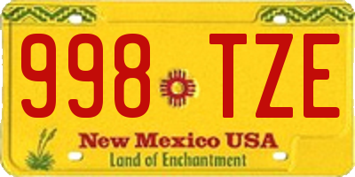 NM license plate 998TZE