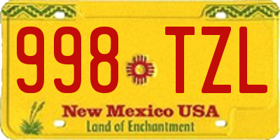 NM license plate 998TZL