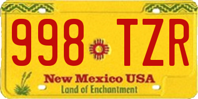 NM license plate 998TZR