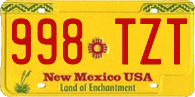 NM license plate 998TZT