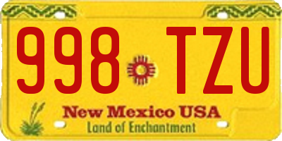 NM license plate 998TZU